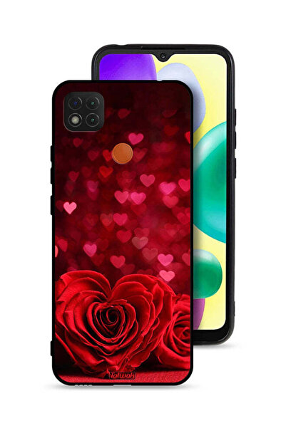 Tolwak Xiaomi Redmi 10A Protective Case Cover Heart Flowers Abstract Art