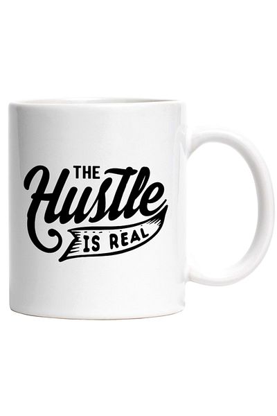 INOVATIX Personalized white mug, The hustle is real - work is real objectives projects, INOVATIX®. 330ml