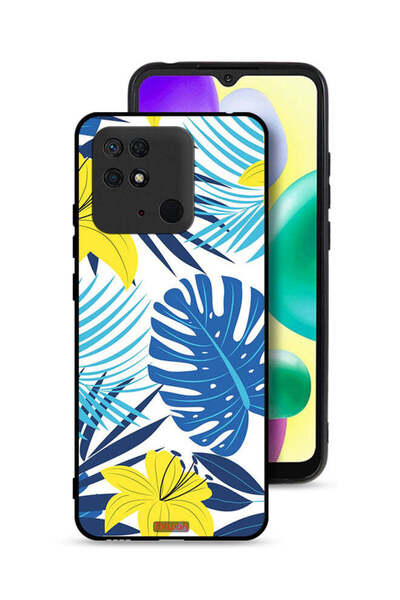 Tolwak غطاء حماية لهاتف شاومي ريدمي 10 سي برسومات ريش وزهور