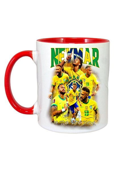 INOVATIX Cana Alba Personalizata, Neymar Best Brasil, Maner Si Interior Rosu,...