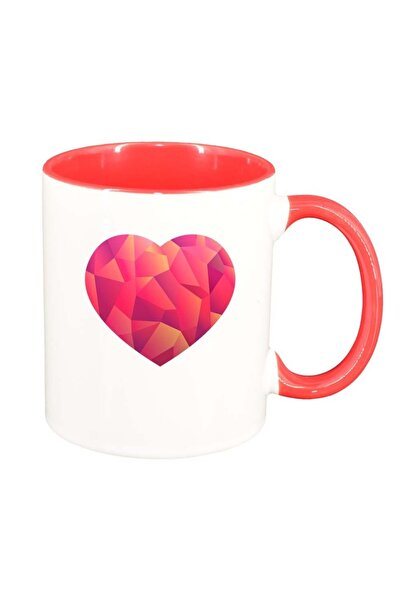 INOVATIX Cana alba personalizata, Love, interior rosu, D338, INOVATIX®. 330ml