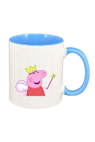 INOVATIX Personalized white mug, Cartoon, Peppa Pig, blue interior, D715, INOVATIX®. 330ml