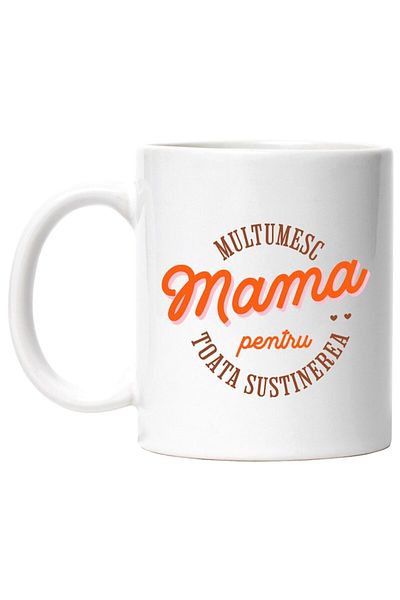 INOVATIX Personalized white mug, Thank You Mom For All The Support Love Family, INOVATIX®. 330ml
