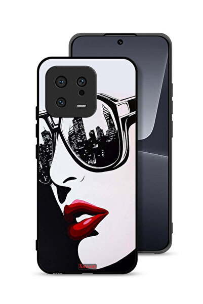 Tolwak غطاء حماية شاومي 13 بتصميم وجه فتاة وفن تجريدي