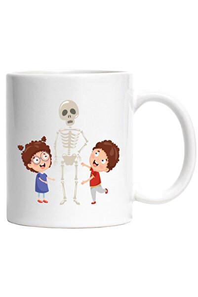 INOVATIX Cana alba personalizata, Copii, Schelet, Ochelari, Anatomie, Educati...