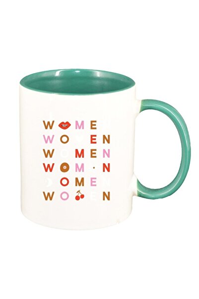 INOVATIX Cana alba personalizata, woman, interior verde, D1466, INOVATIX®. 330ml