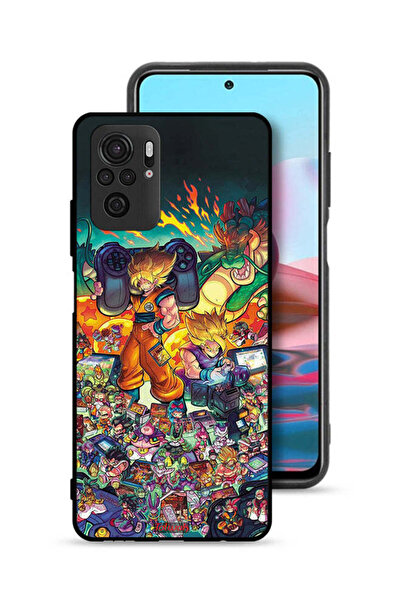 Tolwak Xiaomi Redmi Note 10 4G Protective Case Cover Gamer Art Doodles