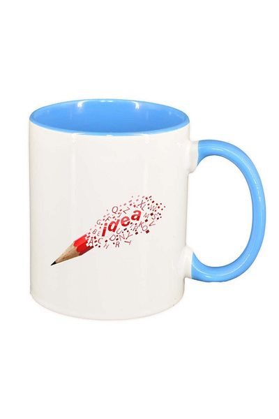 INOVATIX Personalized white mug, Idea, blue interior, D296, INOVATIX®. 330ml