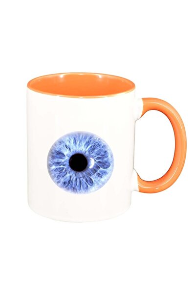 INOVATIX Cana alba personalizata, Eyeball, interior portocaliu, D299, INOVATI...