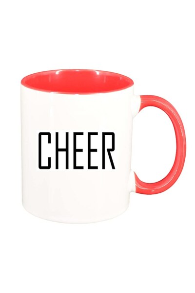 INOVATIX Εξατομικευμένη λευκή κούπα, Cheer, κόκκινο εσωτερικό, D219, INOVATIX...