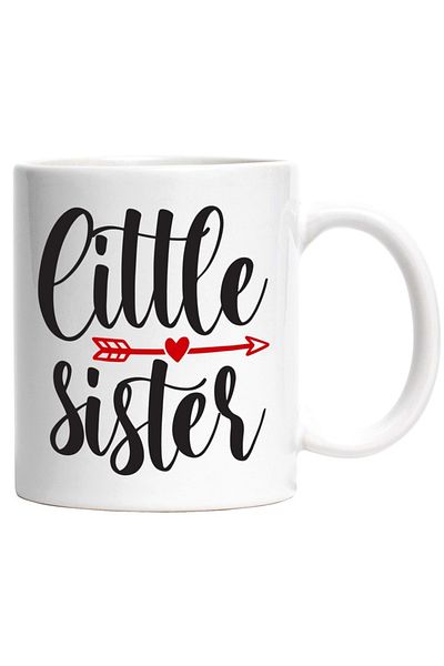INOVATIX Personalized white mug, for a younger sister - appreciation affection, INOVATIX®. 330ml