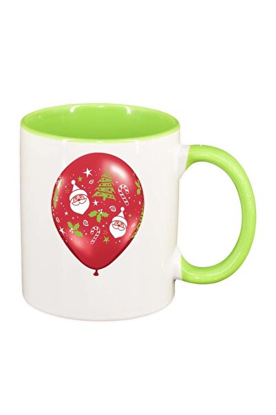 INOVATIX Персонализирана бяла чаша, Коледа, светлозелена вътрешност, D173, IN...