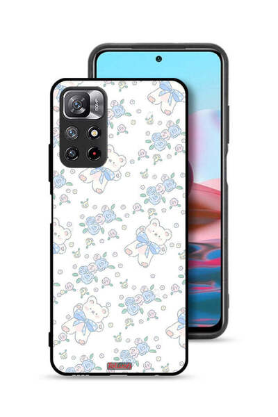 Tolwak غطاء حماية لهاتف شاومي ريدمي نوت 11S مع أيقونة دب تيدي لطيف وزهور