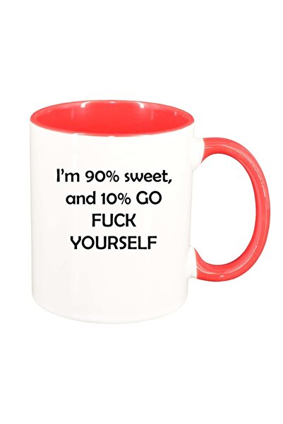 INOVATIX Персонализирана бяла чаша, Сладка, червена вътрешност, D248, INOVATI...