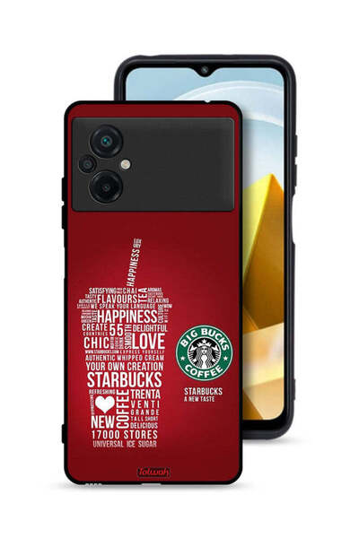 Tolwak Xiaomi Poco M5 4G Protective Case Cover Coffee Sticker