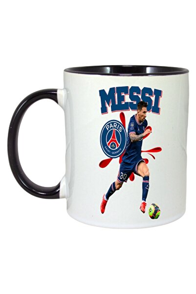 INOVATIX Cana Alba Personalizata, Messi Lionel Psh Ball, Maner Si Interior Negru, ®. 330ml