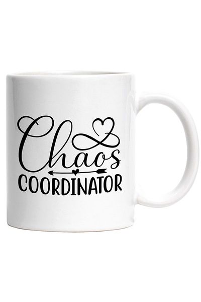 INOVATIX Personalized white mug, for those who coordinate chaos, INOVATIX®. 330ml
