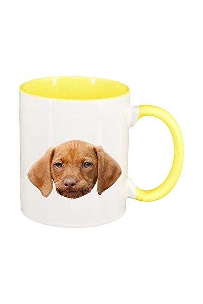 INOVATIX Cana alba personalizata, Dog, interior galben, D93, INOVATIX®. 330ml