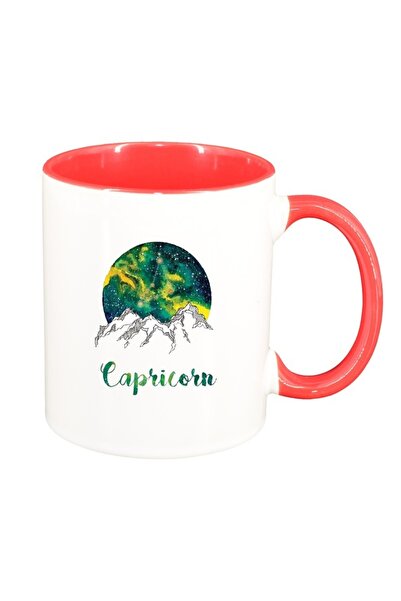 INOVATIX Cana alba personalizata, Zodiac, Capricorn, interior rosu, D1392, IN...