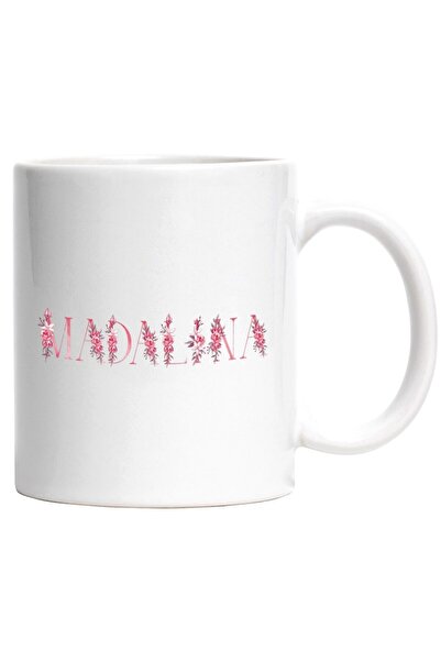 INOVATIX Cana alba personalizata, Numele Madalina, Floral, Colorat, Creativ, ...