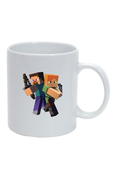 INOVATIX Cana alba personalizata, Minecraft, alb, D1470, INOVATIX®. 330ml