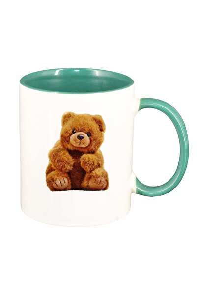 INOVATIX Cana albă personalizată, Teddy, interior verde, D236, INOVATIX®. 330ml