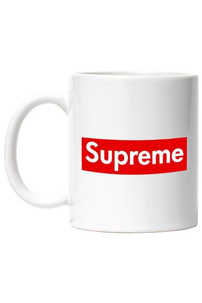 INOVATIX Personalized white mug, Message in English Lux Fashion Trend Supreme Red, INOVATIX®. 330ml