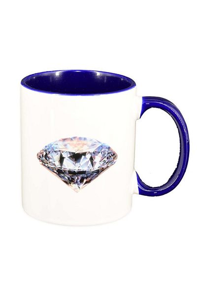 INOVATIX Personalized white mug, Diamond, dark blue interior, D240, INOVATIX®. 330ml