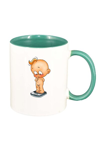 INOVATIX Cana alba personalizata, Baby, interior verde, D268, INOVATIX®. 330ml