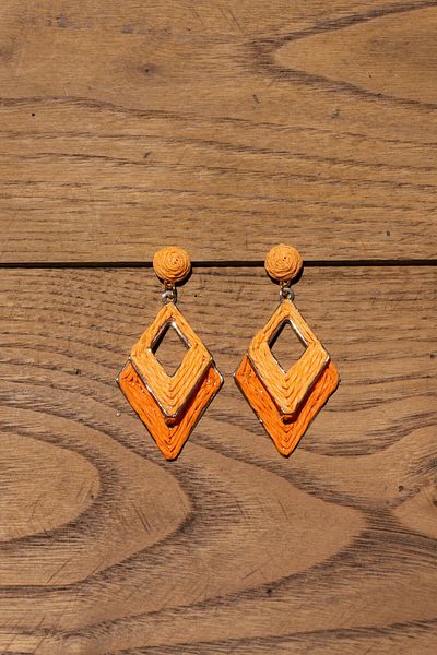 Rumon Straw Polygon Earrings