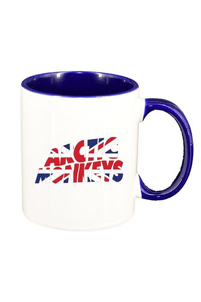 INOVATIX Personalized white mug, Arctic Monkeys, dark blue interior, D1448, INOVATIX®. 330ml