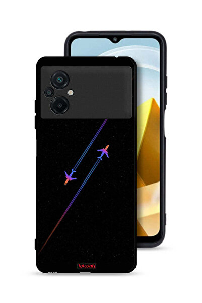Tolwak Xiaomi Poco M5 4G Protective Case Cover Airplanes Art