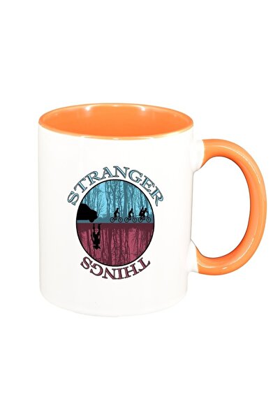 INOVATIX Εξατομικευμένη λευκή κούπα, Stranger Things, πορτοκαλί εσωτερικό, D1...