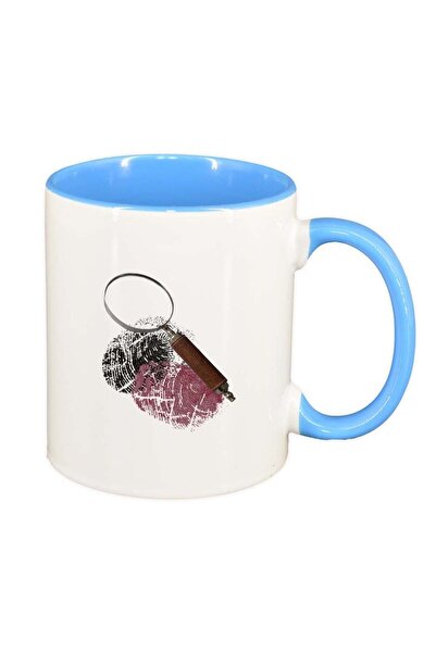 INOVATIX Cana alba personalizata, Detective, interior albastru, D243, INOVATIX®. 330ml