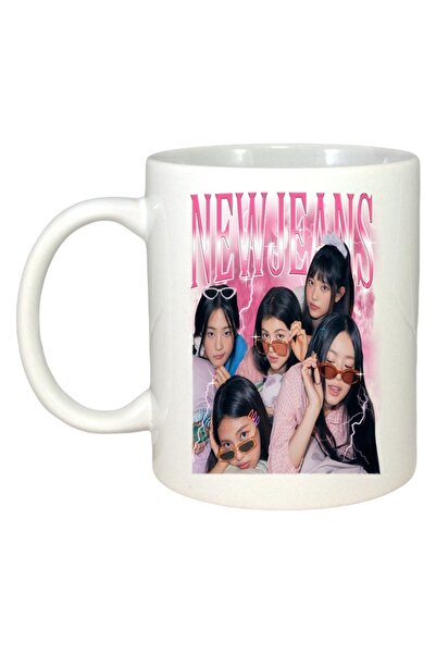 INOVATIX Cana Alba Personalizata, Formatia/trupa New Jeans, Maner Si Interior Alb, ®. 330ml