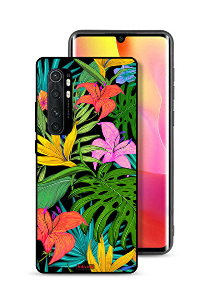 Tolwak غطاء حماية لهاتف شاومي مي نوت 10 لايت بنقشة أوراق الزهور الاستوائية