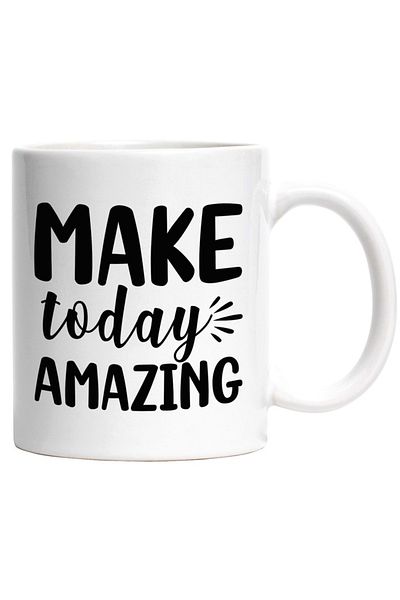 INOVATIX Personalized white mug, message that encourages you to make this day amazing, INOVATIX®. 330ml