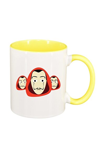 INOVATIX Cana alba personalizata, La Casa De Papel, interior galben, D1482, I...