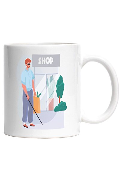 INOVATIX Cana alba personalizata, Magazin, Ochelari, Nevazator, Baston, INOVA...