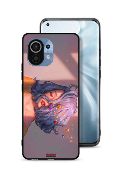 Tolwak Xiaomi Mi 11 Protective Case Cover Girl And Space Art