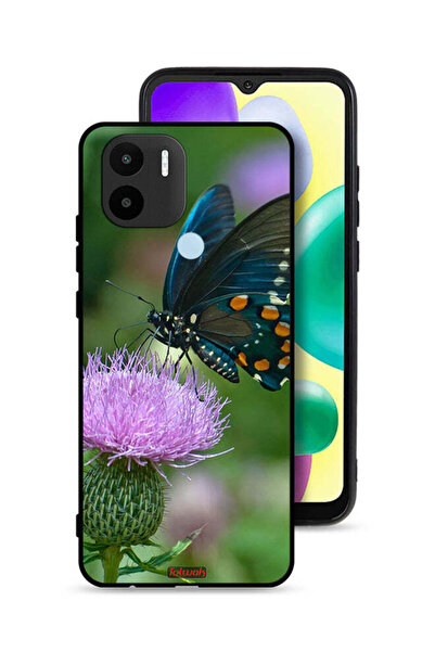 Tolwak غطاء حماية لهاتف Xiaomi Redmi A1 Plus بتصميم فراشة على زهرة