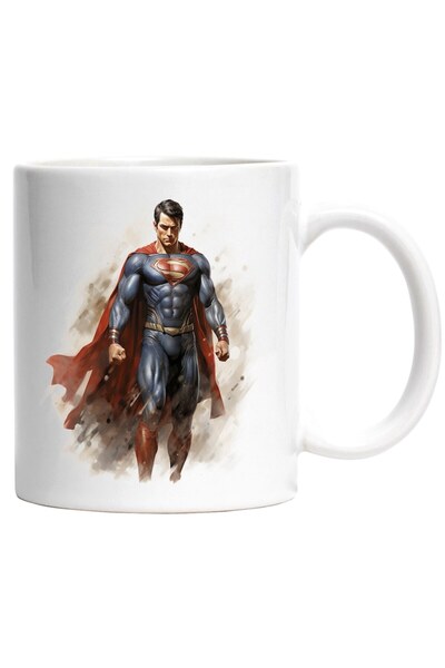 INOVATIX Cana alba personalizata, Superman, Costum, Capa, DC, Nisip, Eroi, IN...