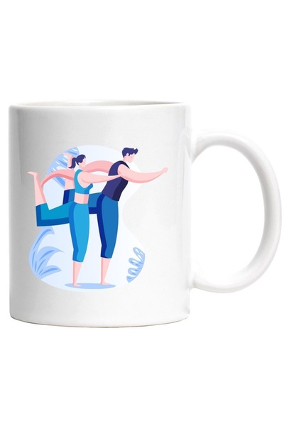 INOVATIX Персонализирана бяла чаша, Йога, Спорт, Двойка, Природа, INOVATIX®. ...