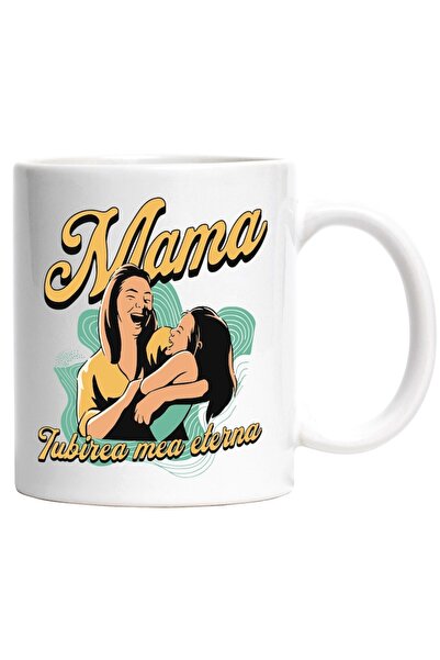 INOVATIX Cana alba personalizata, Mama este iubirea mea eterna familie, INOVA...