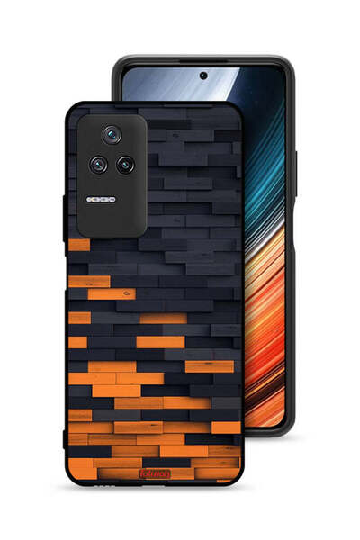 Tolwak Xiaomi Poco F4 Protective Case Cover Wooden Wall