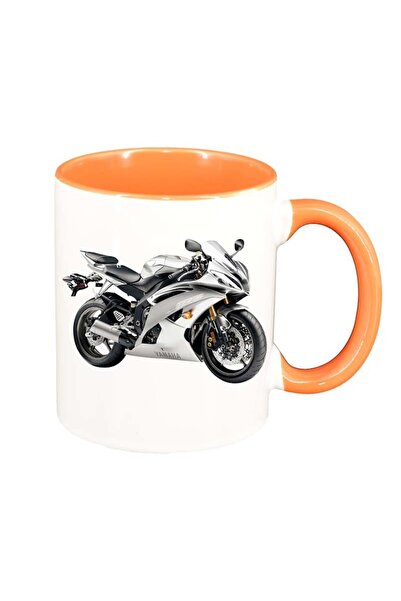 INOVATIX Εξατομικευμένη λευκή κούπα, μοτέρ, πορτοκαλί εσωτερικό, D47, INOVATI...