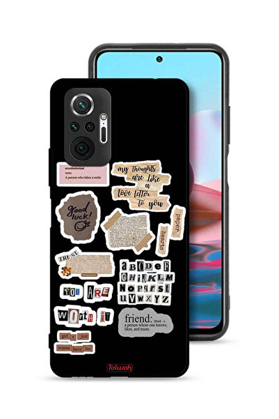 Tolwak غطاء حماية لهاتف شاومي ريدمي نوت 10 برو 4G، ملصقات عبارات الحظ السعيد