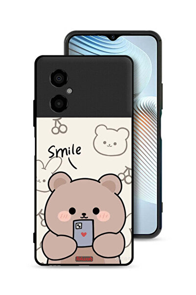 Tolwak غطاء حماية شاومي بوكو M4 5G برسومات الدب المبتسم