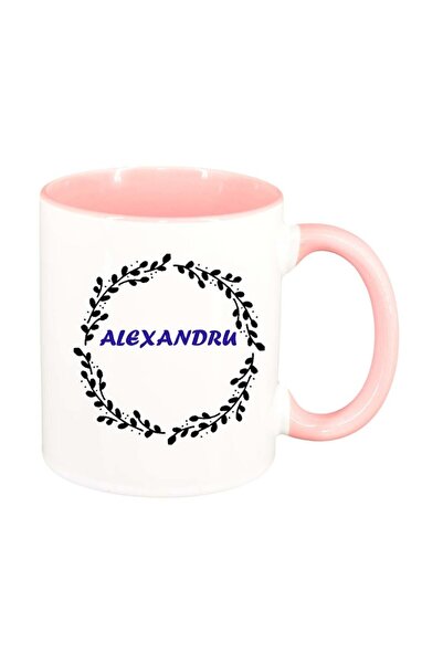 INOVATIX Cana alba personalizata, Nume, interior roz, D1077, INOVATIX®. 330ml