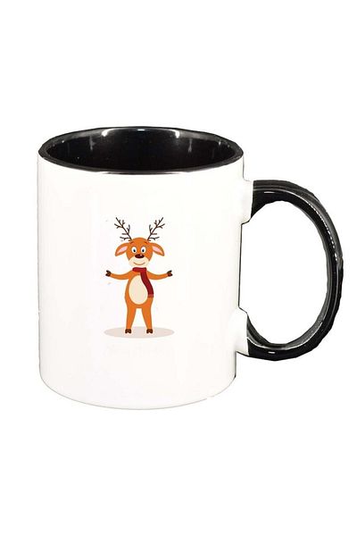 INOVATIX Personalized white mug, Merry Christmas, black interior, D1542, INOVATIX®. 330ml